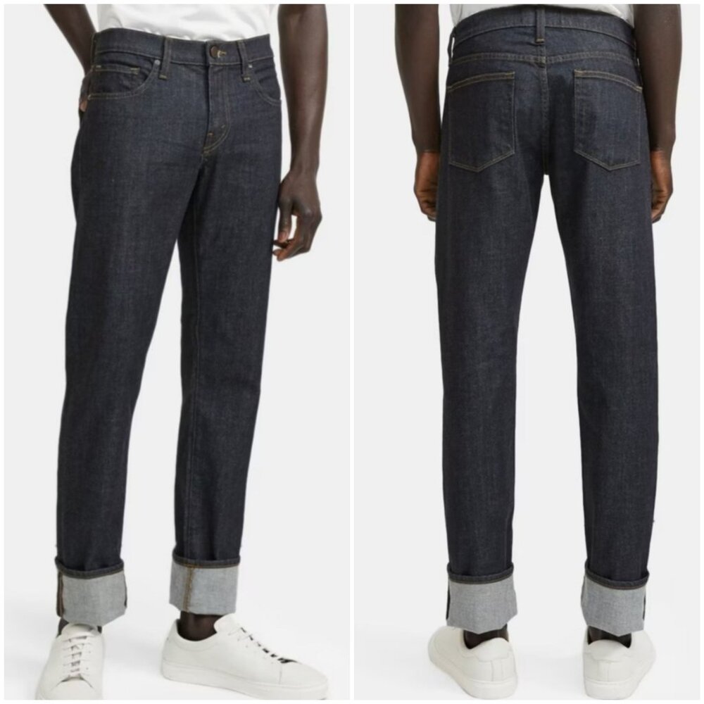 J Brand Kane Straight Fit Jeans Size 33 Blue Cotton Blend 35.5" Inseam